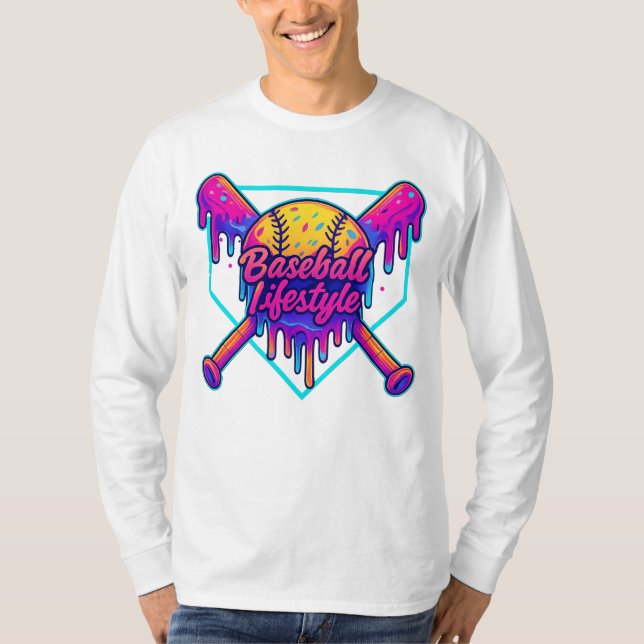 Camiseta Roupas de Estilo de Vida de Beisebol Roupa de Beis (Frente)