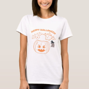 Camiseta Roupas de Fantasia Feminina Feliz Halloween Preto