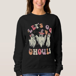 Camiseta Roupas de Fantasma de Halloween Groovy Retro Vamos