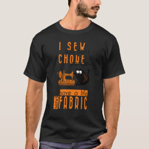 Camiseta Roupas de Gato Preto de Tricô Eu Costuro Para Não 