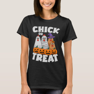 Camiseta Roupas de Halloween para Frango ou Tratamento de G