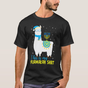 Camiseta Roupas de Hanukkah Llama Natal Feliz Llamakah