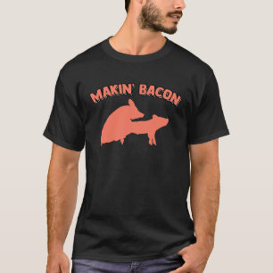 Camiseta Roupas de Humor Adulto Piadas de Porco de Bacon Me