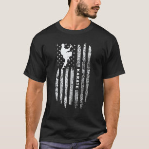 Camiseta Roupas de Karatê da Bandeira Americana - Karateka 