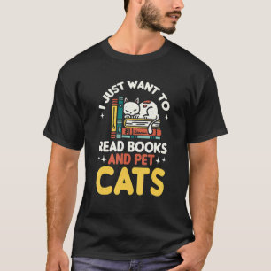 Camiseta Roupas De Livro E Gato Para Leitor De Livros Bibli