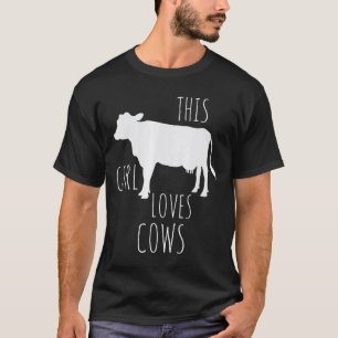 Camiseta Roupas de Meninas Fofas Esta Menina Ama Vacas Dive