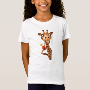Camiseta Roupas de Meninas - Girafa Engraçada