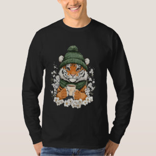 Camiseta Roupas de Meninas Tigre Café Meninos Decorações Cr