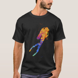 Camiseta Roupas de mergulho gráfico de mergulhador de mergu