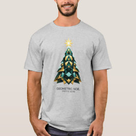 Camiseta Roupas de Natal com Brilho Festivo Geométrico de N