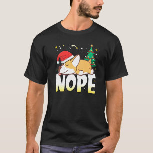 Camiseta Roupas de Natal Corgi Não Cachorro Preguiçoso Meni