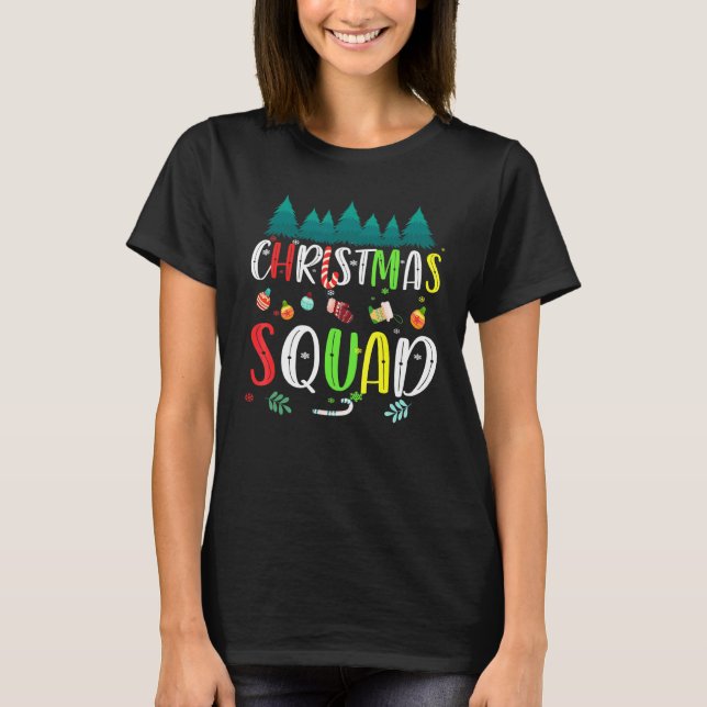 Camiseta Roupas de Natal da Equipe de Natal Árvore de Natal (Frente)
