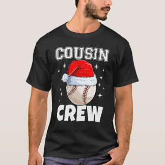 Camiseta Roupas de Natal da Equipe de Primos de Beisebol Fa