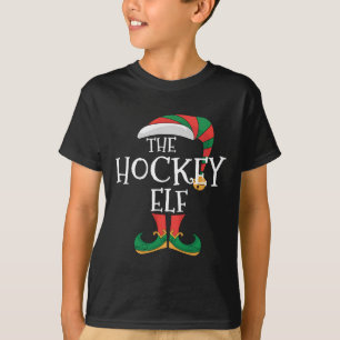 Camiseta Roupas de Natal do Elfo de Hóquei para Grupo de Na