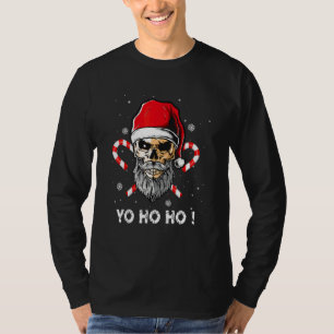 Camiseta Roupas de Natal Yo ho ho Pirata Papai Noel Família