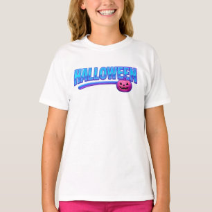 Camiseta Roupas de Neon Azul Simples e de Halloween Unisex 