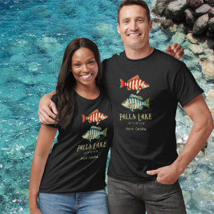 Camiseta Roupas de peixe náuticas do Lago Falls Carolina do