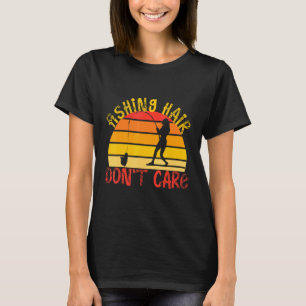 Camiseta Roupas de Pesca para Mulheres Cabelo de Pesca Não
