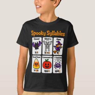 Camiseta Roupas de professor de sílabas assustadoras no Hal