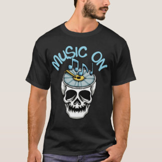 Camiseta Roupas de rua Caveira e Música
