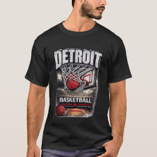 Camiseta Roupas de Rua Retrô de Basquete de Detroit Gráfico