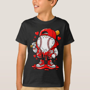 Camiseta Roupas de Sorvete de Gotejamento de Beisebol Jovem