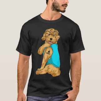 Camiseta Roupas de Tatuagem Golden Doodle Eu Amo Papai Cach