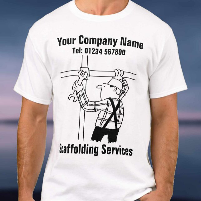 Camiseta Roupas de Trabalho Empresa de Serviços de Andaimes (Criador carregado)