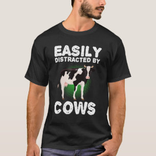 Camiseta Roupas De Vaca Arte Pecuarista Fácilmente Distraíd