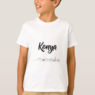 Camiseta Roupas de Viagem Férias Kenya Skyline
