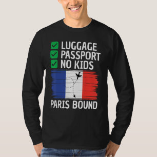 Camiseta Roupas de viagem para férias na França para Paris