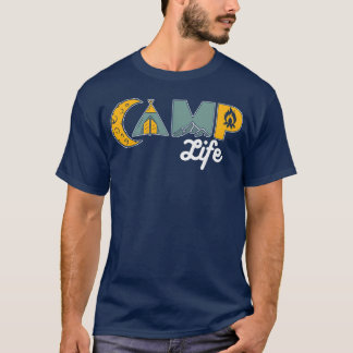 Camiseta Roupas de Vida no Acampamento retrô