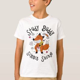 Camiseta roupas de volta às aulas, estudo budd ciência selv