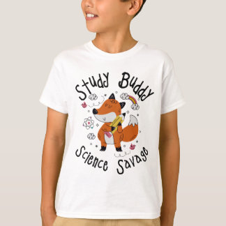 Camiseta roupas de volta às aulas, estudo budd ciência selv