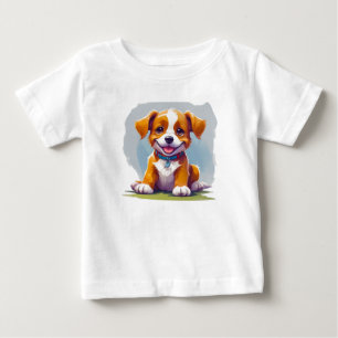 Camiseta Roupas diárias de desenho fofo kawaii de cachorro