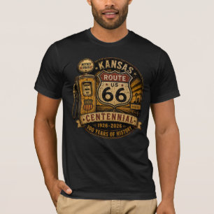 Camiseta Roupas do Centenário da Rota 66 no Kansas