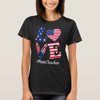 Camiseta Roupas do Professor de Música Bandeira Americana 4