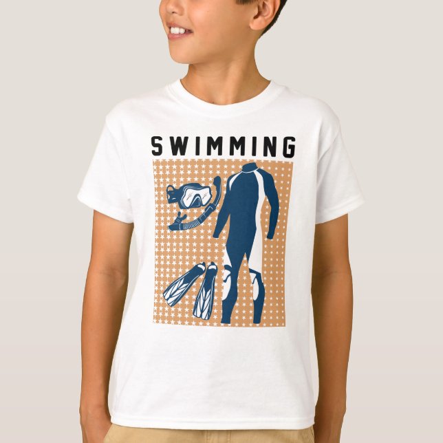 Camiseta Roupas e óculos de natação (Frente)