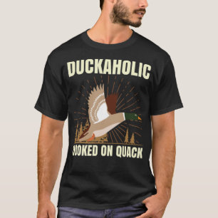 Camiseta roupas engraçadas de caça de pato para uma árvore 
