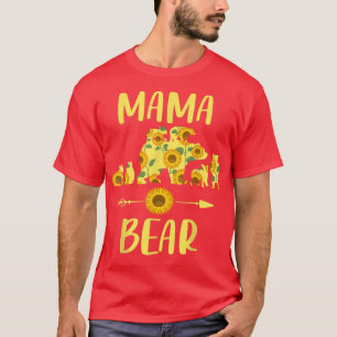 Camiseta Roupas Familiares De Girassol, Urso De Mamãe Engra