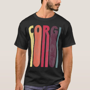 Camiseta Roupas Fofas Corgi Multicolor Tinta Esgotando Vint