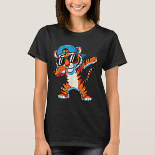 Camiseta Roupas Legais de Tigre Dabbing Animais Fofos Homen