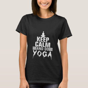 Camiseta Roupas Para Amantes De Yoga Feminino Fique Calmo E