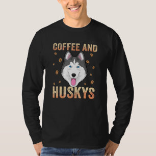 Camiseta Roupas para Cães Husky Viciado em Café para Dono d
