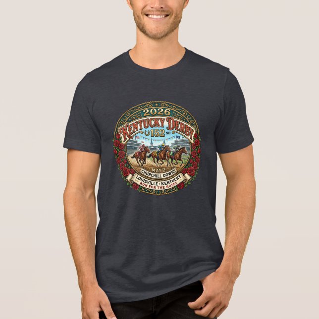 Camiseta Roupas para corrida de cavalos no Derby de Kentuck (Frente)