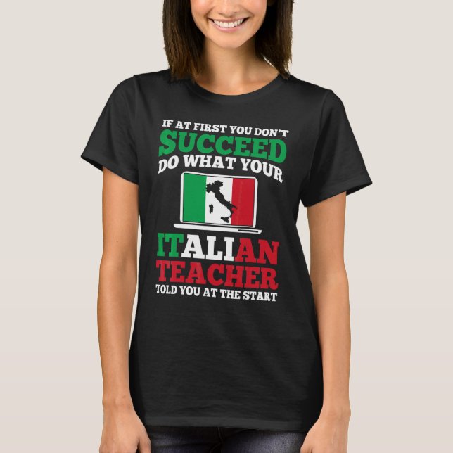 Camiseta Roupas para Professores de Italiano Melhor Design  (Frente)