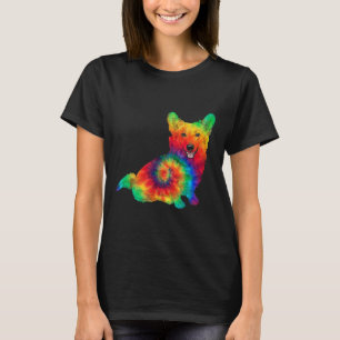 Camiseta Roupas para Proprietários de Corgi Arte Psicodélic