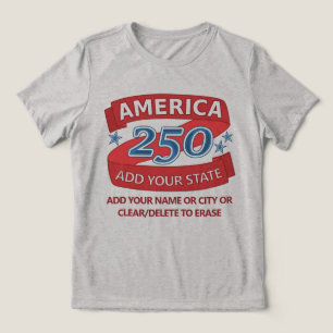 Camiseta Roupas Patrióticas do Estado América 250 Para Leve