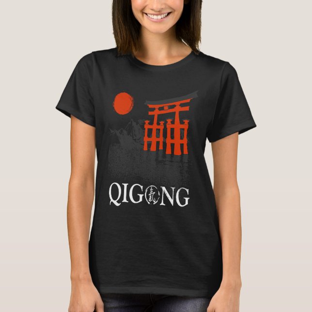 Camiseta roupas Qi Gong para exercícios de Tai Chi com Chig (Frente)