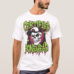 Camiseta Roupas Retrô Certificadas de Cabeça Dura com Desen